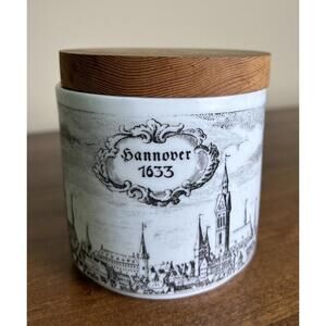 Royal Porzellan Bavaria KPM "Hannover 1633" Black & White Ceramic Canister Jar